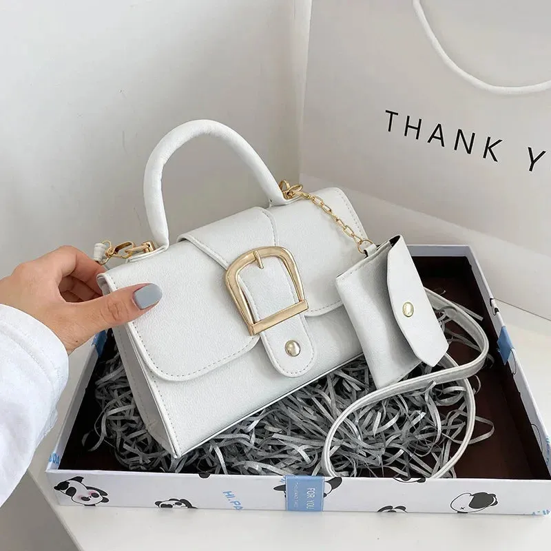 Mini Candy Color Classic Commuter Bag Simple Retro Trend Fashionable Crossbody Shoulder Tote Hundred Small Square Bag