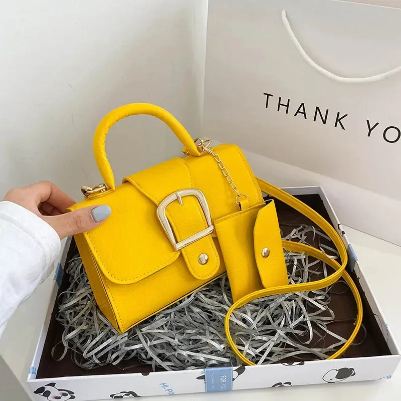 Mini Candy Color Classic Commuter Bag Simple Retro Trend Fashionable Crossbody Shoulder Tote Hundred Small Square Bag