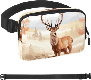 Misty Deer-1893 Unisex Style Fanny Pack: Fashion Waist Packs, Crossbody Bags Sport Slim Fashionable for Jogging Hiking Hiker Woman Man