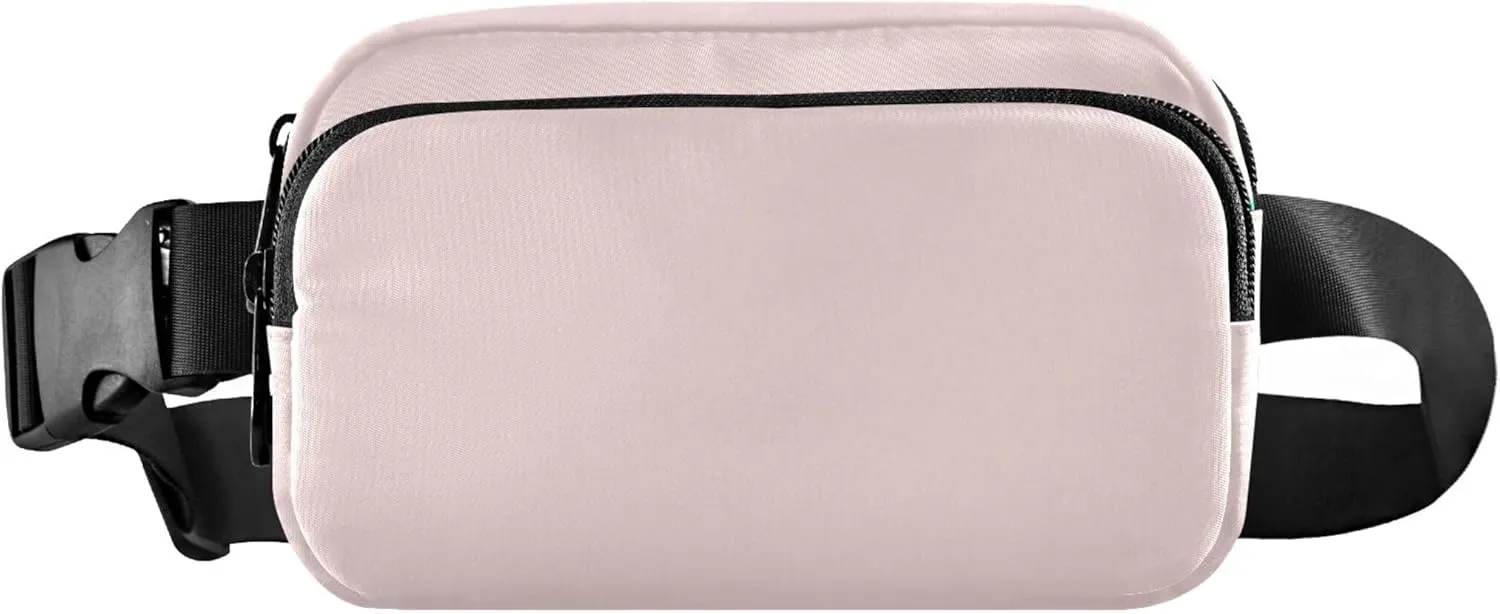 Misty Rose Fanny Belt Bag Waist Packs Crossbody Bags Bum Bag for Running Hiking Travel Workout Adjustable Strap for Women Men