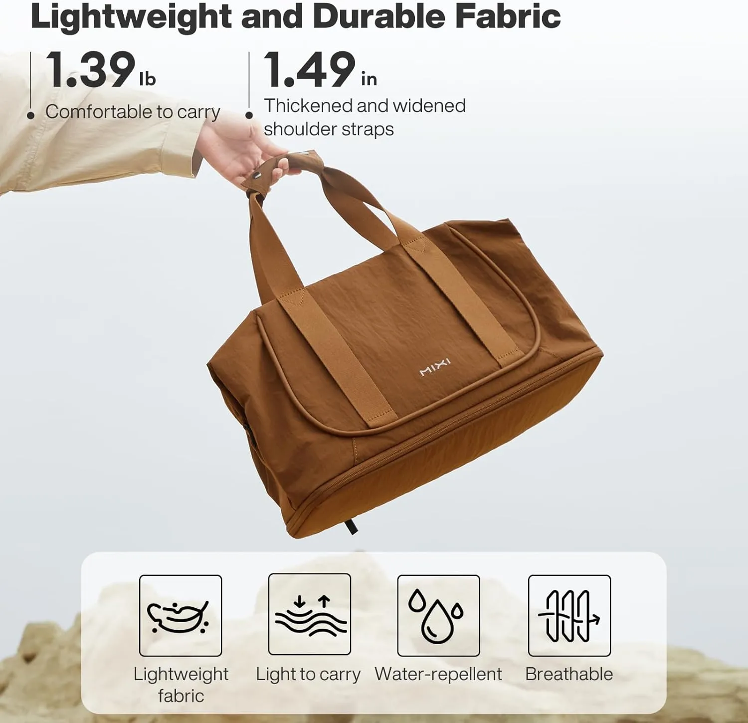mixi Travel Tote Bag for Women Large Expandable Travel Bag Waterproof Lightweight Carry On Personal Item Shoulder Handbag