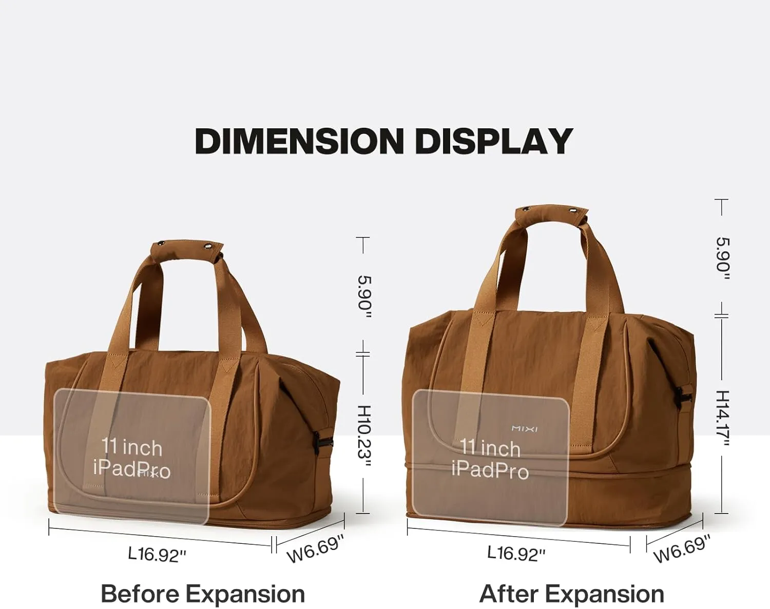 mixi Travel Tote Bag for Women Large Expandable Travel Bag Waterproof Lightweight Carry On Personal Item Shoulder Handbag