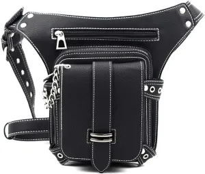 Mn&Sue Gothic Steampunk Waist Bag Thigh Bag Leg Hip Holster Purse Motorcycle Waist Pack Steampunk Crossbody Fanny Pack