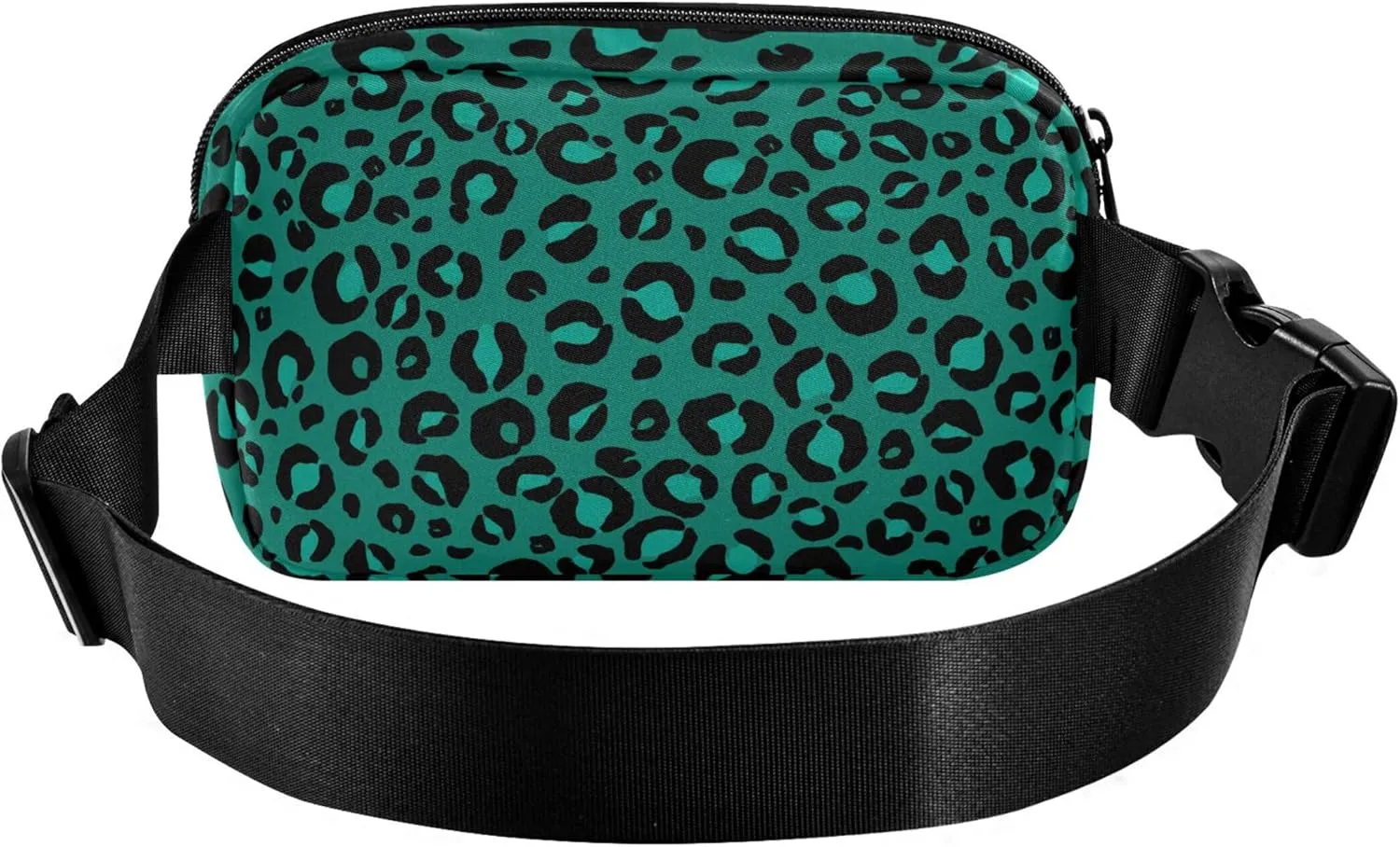 Modern Teal Black Leopard Womens Fanny Pack Designer Belt Bag Hip Pack Waterproof Waist Pack for Women