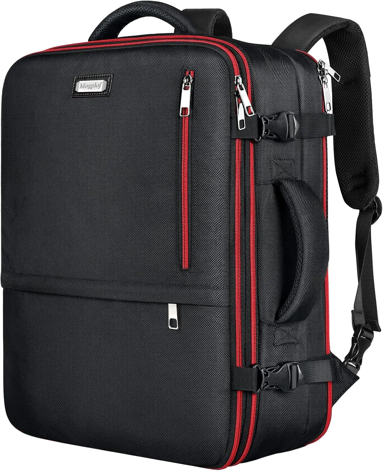 Mogplof Carry on Backpack for Men, 19.5"x14"x6" Expandable Travel Backpack Flight Approved, Extra Large Backpack Suitcase, Water Resistant Luggage Backpack Fit for 17 17.3 Inch Laptop, Black