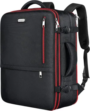 Mogplof Carry on Backpack for Men, 19.5"x14"x6" Expandable Travel Backpack Flight Approved, Extra Large Backpack Suitcase, Water Resistant Luggage Backpack Fit for 17 17.3 Inch Laptop, Black