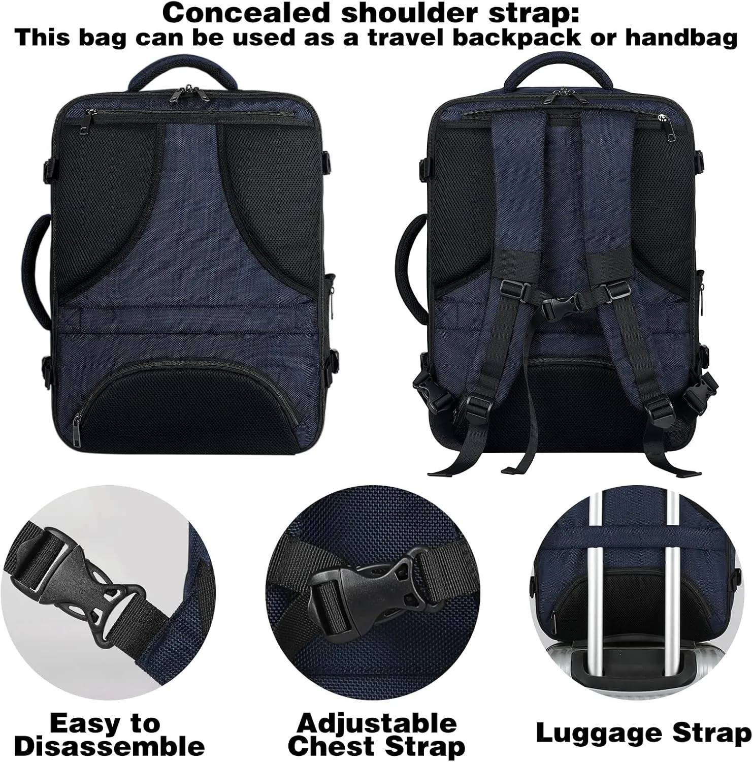 Mogplof Carry On Travel Backpack, Large Flight Approved Traveling Backpack for Women & Men, 40L Anti Theft TSA Friendly Expandable Luggage, Weekender Suitcase Fit for 17/17.3 Inch Laptop