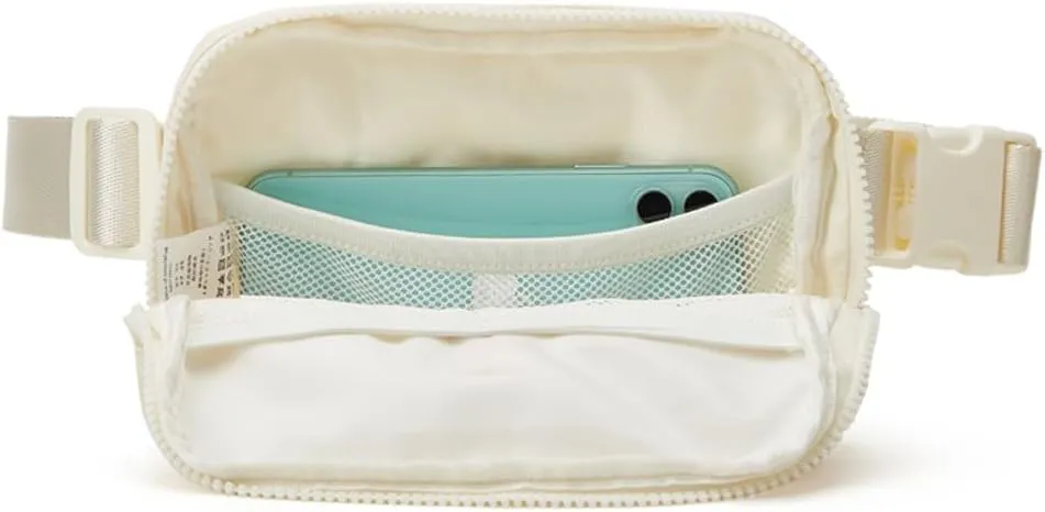 Molodo Belt Bag Small Crossbody Bag Purse with Initial Letter Embroidery Nylon Waterproof Fanny Pack Chest Bag for Outdoor