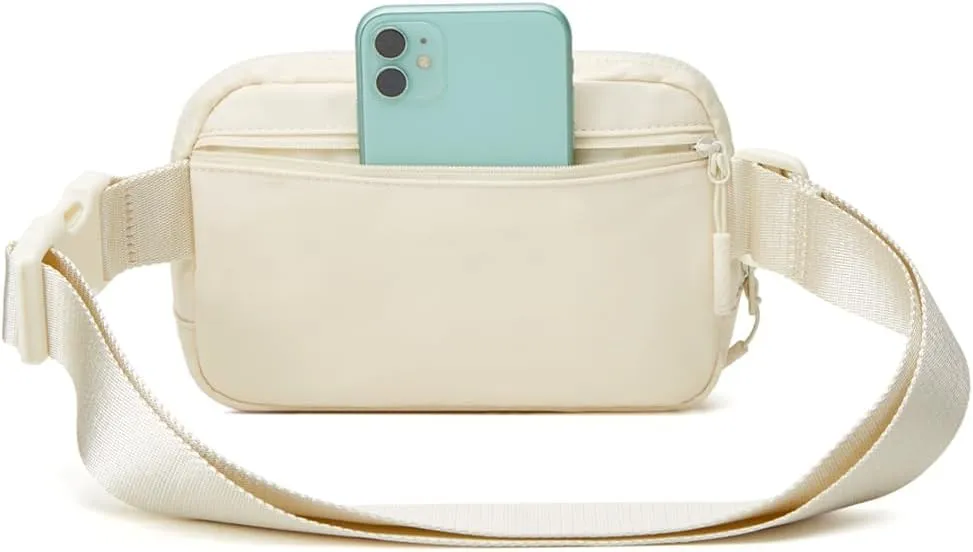 Molodo Belt Bag Small Crossbody Bag Purse with Initial Letter Embroidery Nylon Waterproof Fanny Pack Chest Bag for Outdoor