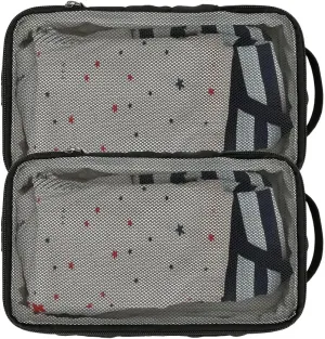 MOMIGO Baby Diaper Bag Organizer Pouches - 2 Pack Waterproof Pod Hanging Diaper Bag Mesh Bag Reusable, Washable or Baby Cloth Diapers (Black)
