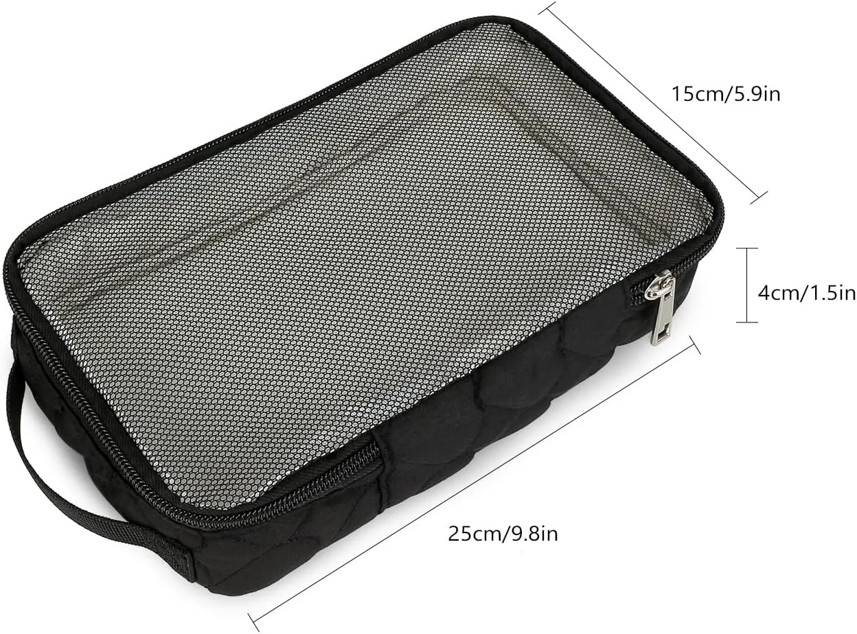MOMIGO Baby Diaper Bag Organizer Pouches - 2 Pack Waterproof Pod Hanging Diaper Bag Mesh Bag Reusable, Washable or Baby Cloth Diapers (Black)