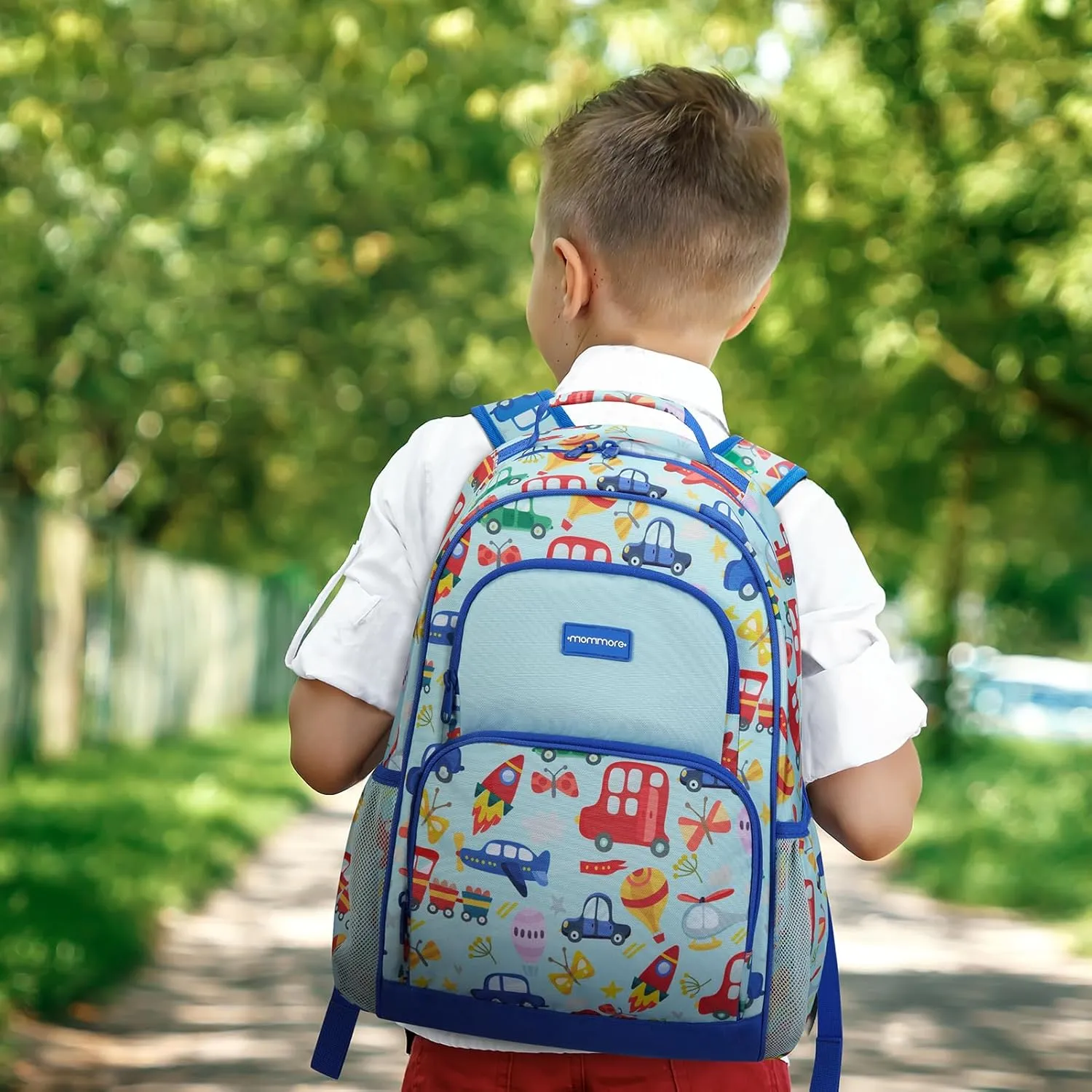 mommore Kids Backpack for Boys Girls Preschool Kindergarten Backpacks Lightweight Elementary School Bookbag with Lunch Box Set