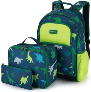 mommore Kids Backpack for Boys Girls Preschool Kindergarten Backpacks Lightweight Elementary School Bookbag with Lunch Box Set