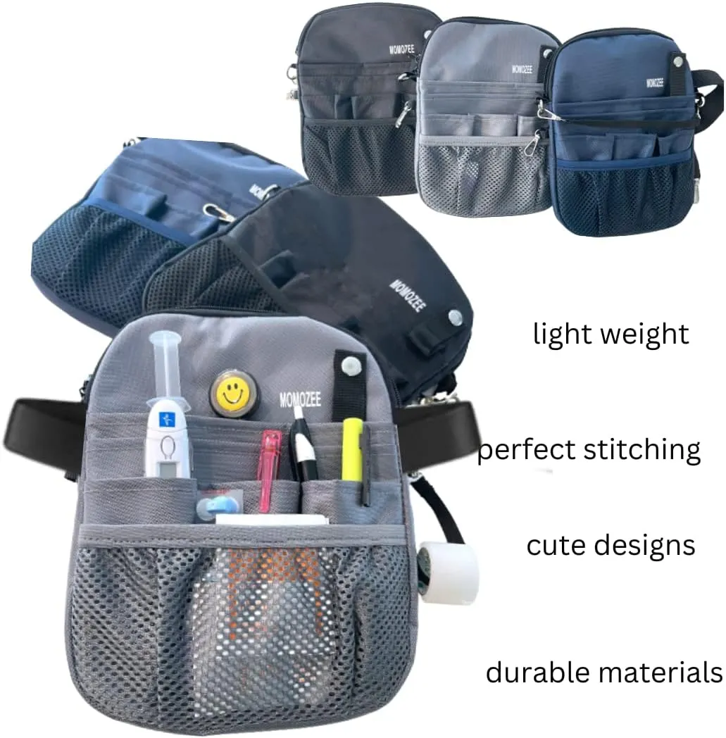 MOMOZEE nurse fanny pack, nursing fanny pack,nurse waist pouch, nurse organizer belt,nurse tool belt, nurse hip bag (gray)