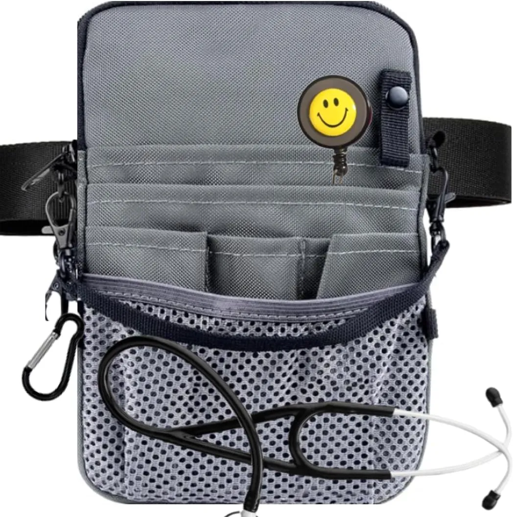 MOMOZEE nurse fanny pack, nursing fanny pack,nurse waist pouch, nurse organizer belt,nurse tool belt, nurse hip bag (gray)