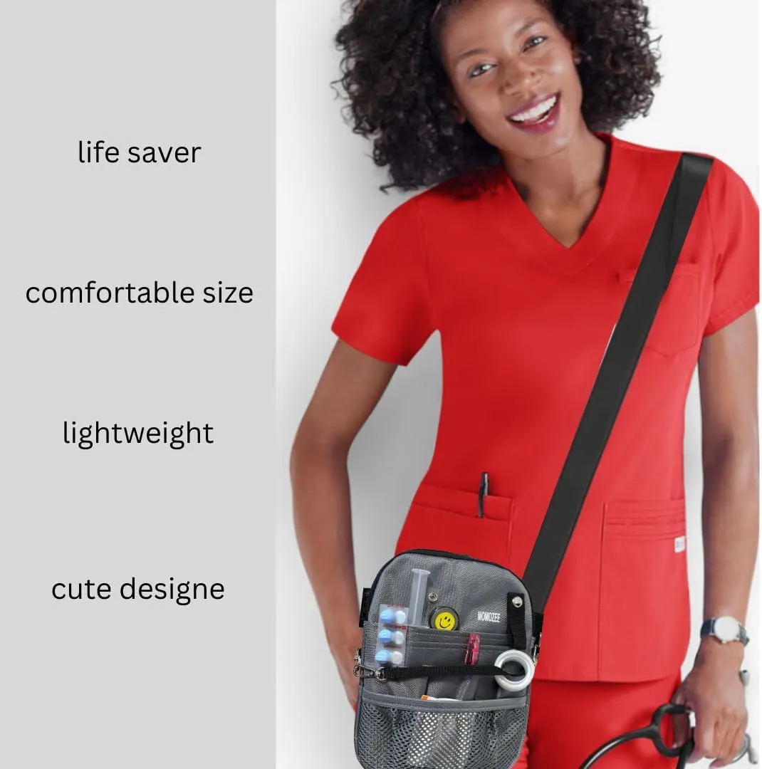 MOMOZEE nurse fanny pack, nursing fanny pack,nurse waist pouch, nurse organizer belt,nurse tool belt, nurse hip bag (gray)