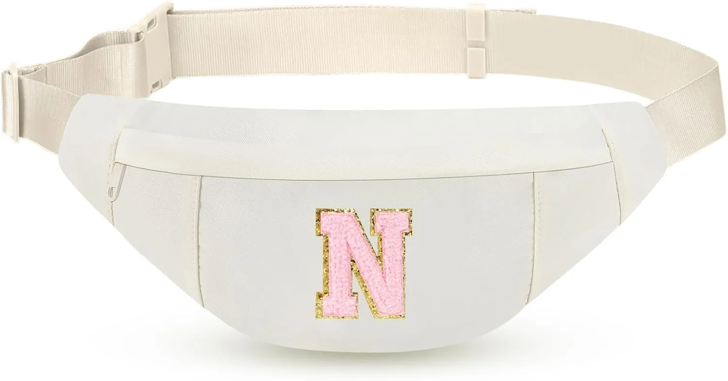 Monogrammed Gifts for Women Men Fanny Pack Shoulder Bag Personalized Birthday Gift for Friends Sister,Letter N