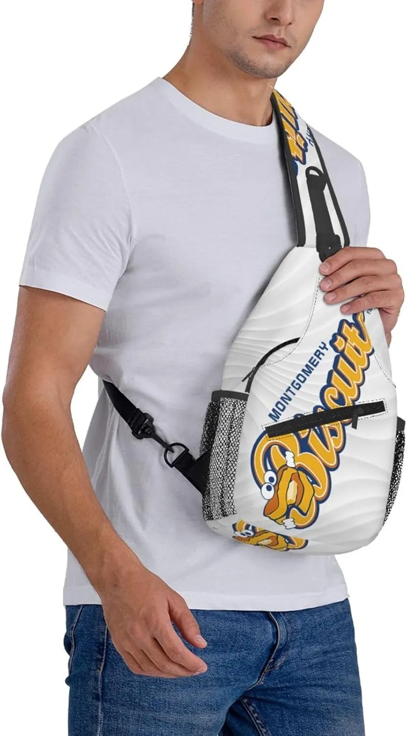 Montgomery Biscuits Crossbody Backpack Chest Shoulder Bag Lightweight One Strap Travel Hiking Daypack