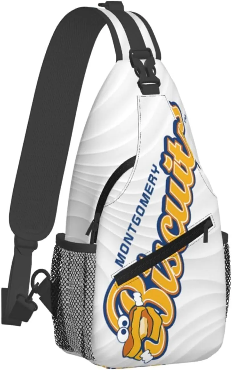 Montgomery Biscuits Crossbody Backpack Chest Shoulder Bag Lightweight One Strap Travel Hiking Daypack