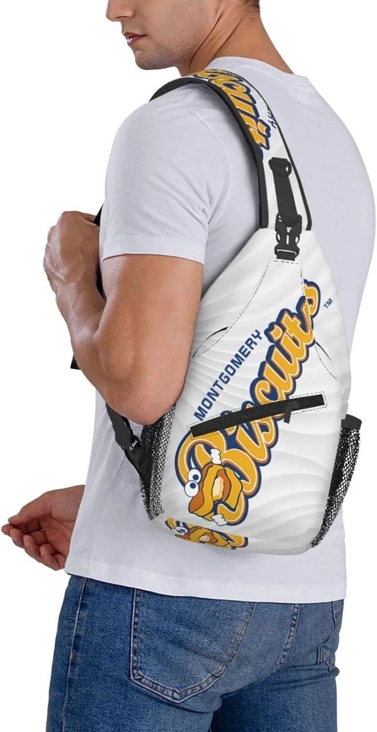 Montgomery Biscuits Crossbody Backpack Chest Shoulder Bag Lightweight One Strap Travel Hiking Daypack