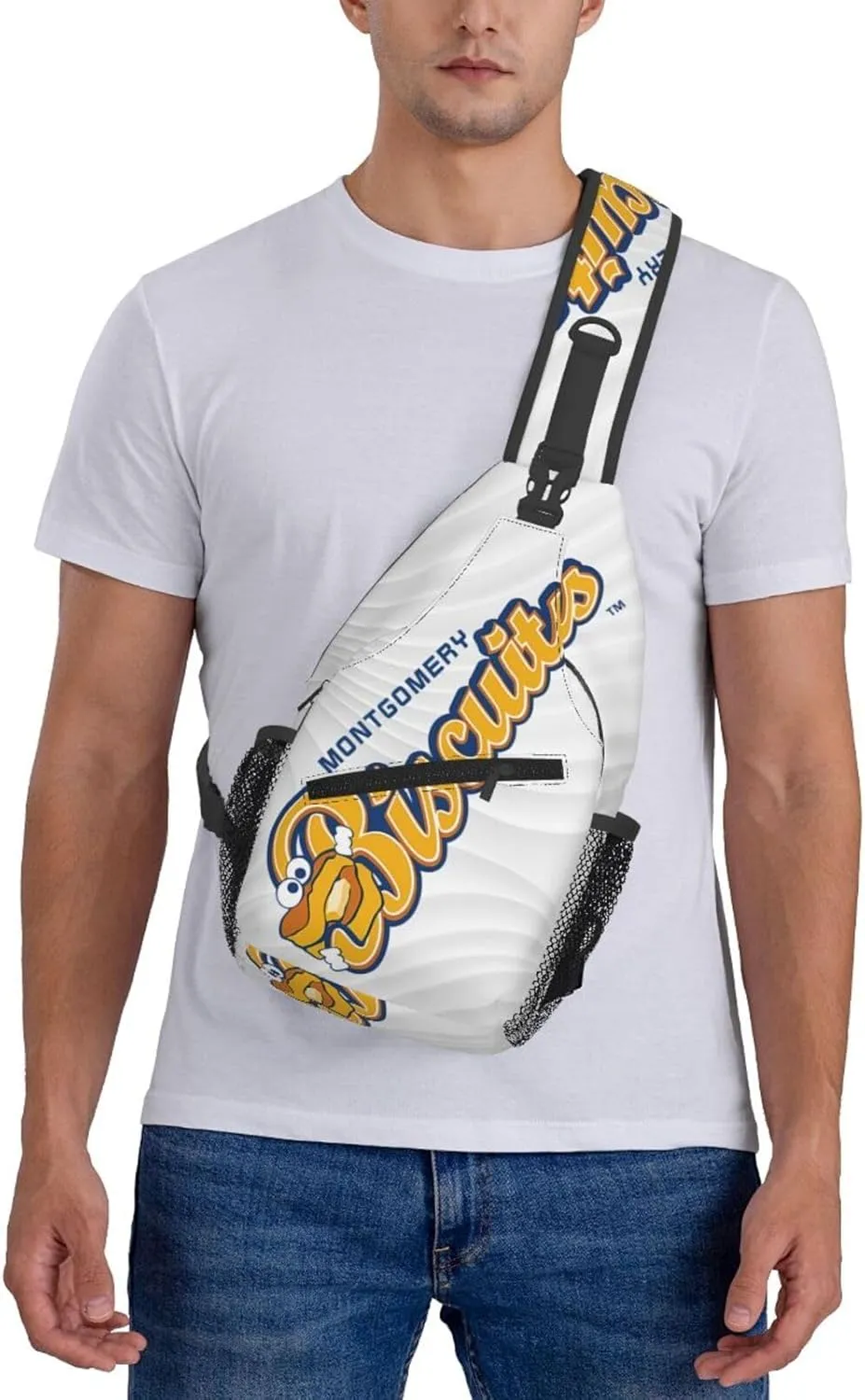 Montgomery Biscuits Crossbody Backpack Chest Shoulder Bag Lightweight One Strap Travel Hiking Daypack