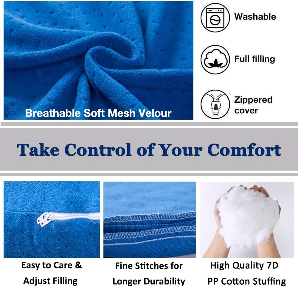 MOON PINE Pregnancy Pillow, U Shaped Full Body Pillow for Maternity Support, Sleeping Pillow with Cover for Pregnant Women (Dark Blue)