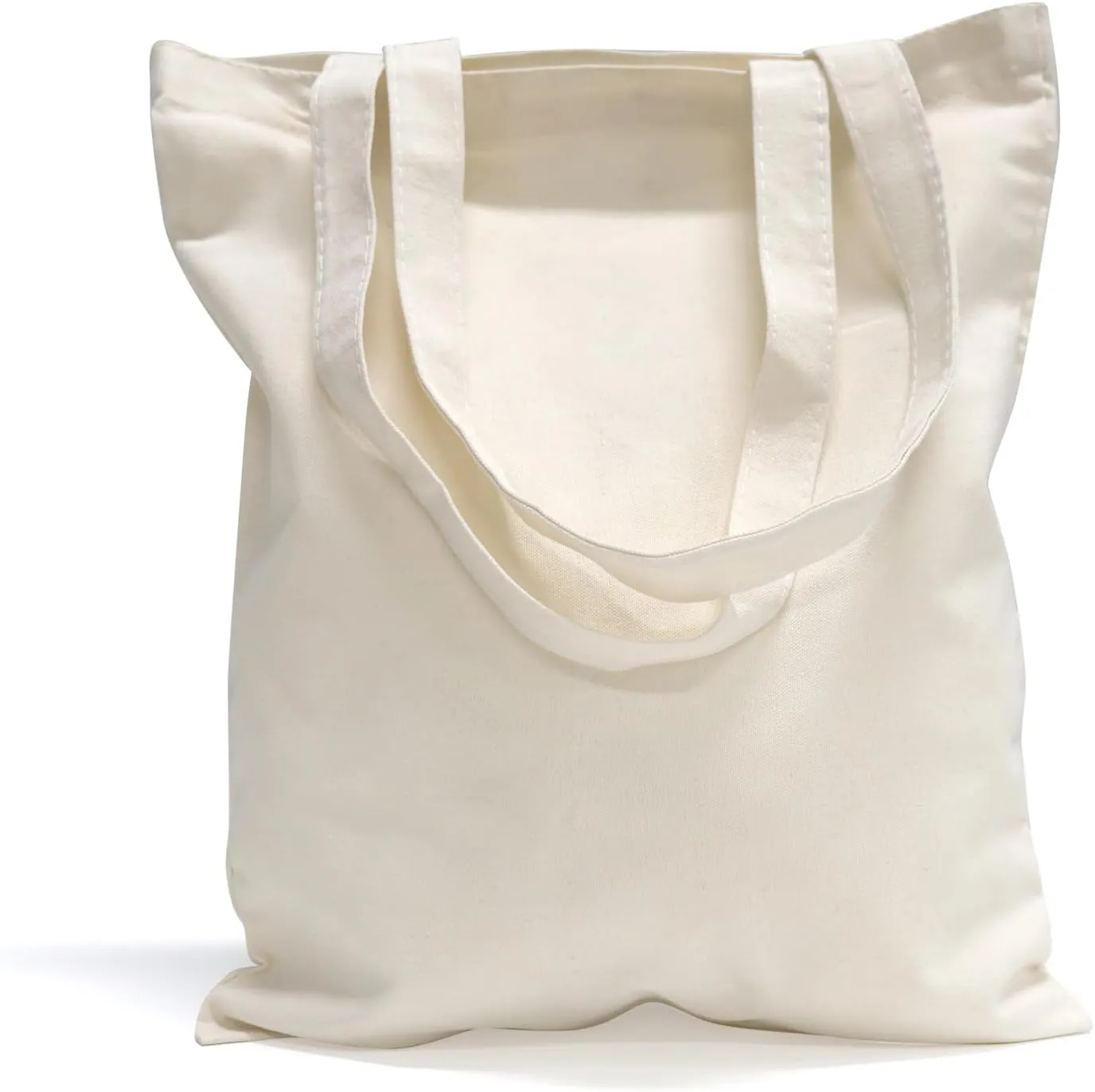 Morcheiong 6 Pack Cotton Tote Bag Blank Canvas Bag Reusable Grocery Shopping Bags, Suitable for DIY Craft, Grocery, Shopping, Drawing, Promotion, Gift, Advertising, Activity
