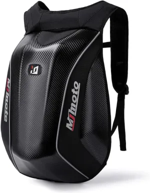 Motorcycle Backpacks for Men Helmet Bags Waterproof hard shell 30-48L Expandable Storage Travel Bag Luggage (Black)