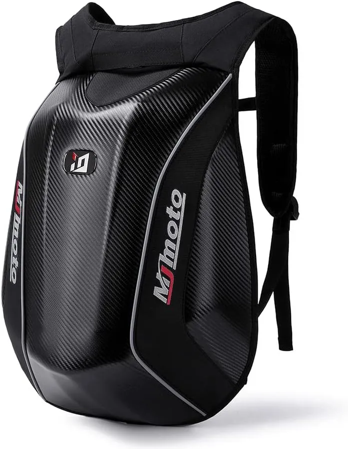 Motorcycle Backpacks for Men Helmet Bags Waterproof hard shell 30-48L Expandable Storage Travel Bag Luggage (Black)