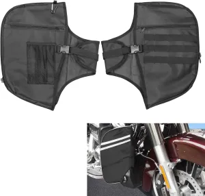Motorcycle Highway Crash Bar Cover Soft Lowers Chaps Leg Warmer Bag with Storage Bag Compatible with for Touring Street Glide Road King Road Glide Electra Glide Trike Models 1980-2024