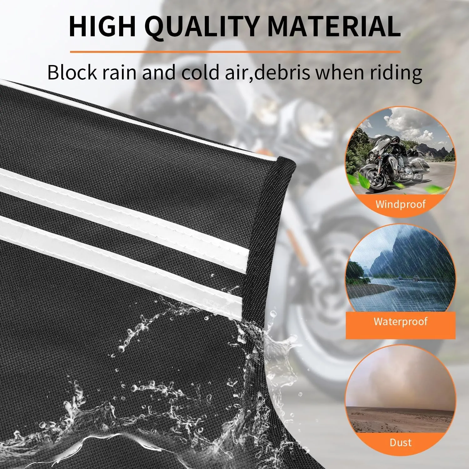 Motorcycle Highway Crash Bar Cover Soft Lowers Chaps Leg Warmer Bag with Storage Bag Compatible with for Touring Street Glide Road King Road Glide Electra Glide Trike Models 1980-2024