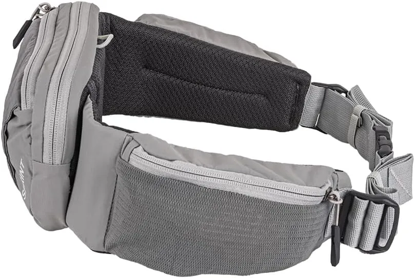 Mountainsmith Sprint Lumbar Waist Fanny Hip Pack, Running, Hiking, Travel, Dog-Walking, Outdoor Activities with 4 Zippered Pockets, Moon Mist Grey