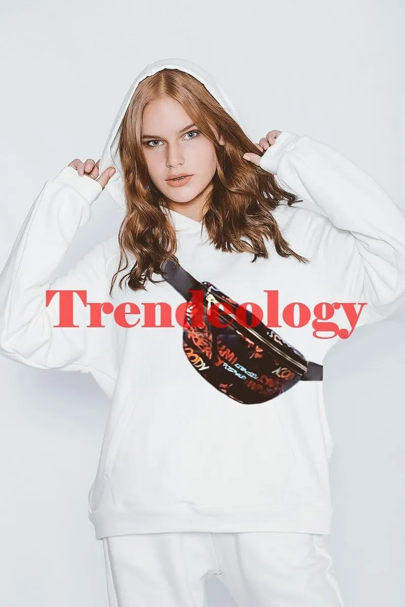 Multi Color Graffiti Print PU Leather Hip Fashion Fanny Pack Waist Belt Bag Clutch Sling (Graffiti Print Checker Stitch - Multi B)