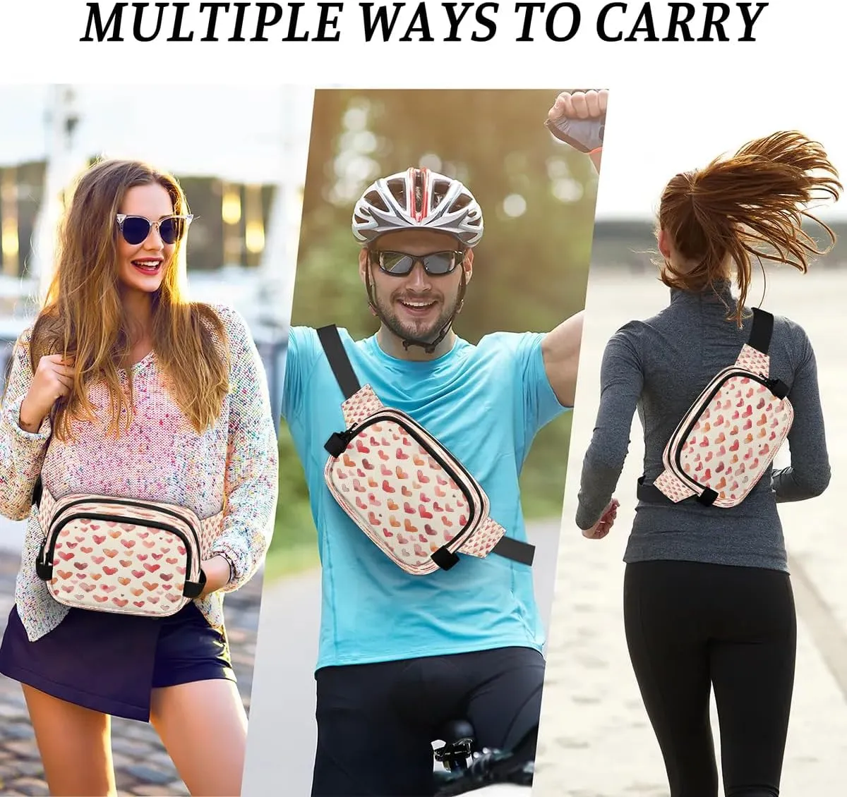 Multielement Art Print Cool Fanny Packs for Women Men Waterproof Waist Bag with Adjustable Strap Belt Bag for Travel Running Hiking