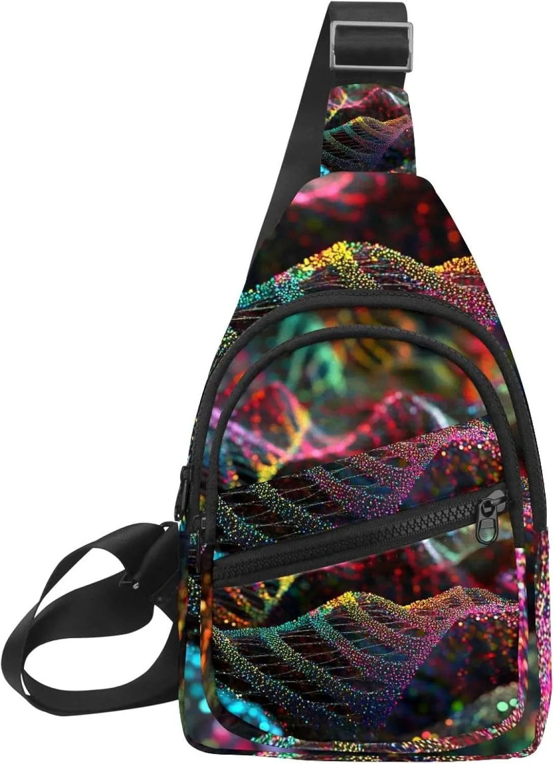 Multiple DNA strings Sling Backpack Crossbody Bag Convertible, Small Diaper Bag Hiking Daypacks