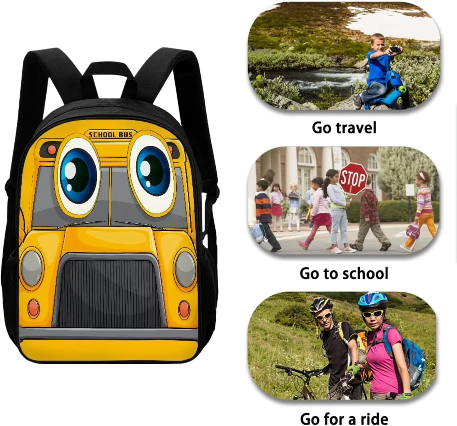 Mumeson Car Kids Backpack Set 3 Pack Set Large Capacity School Bag and Lightweight Lunch Bags Portable Pencil Case Back to School Supplies