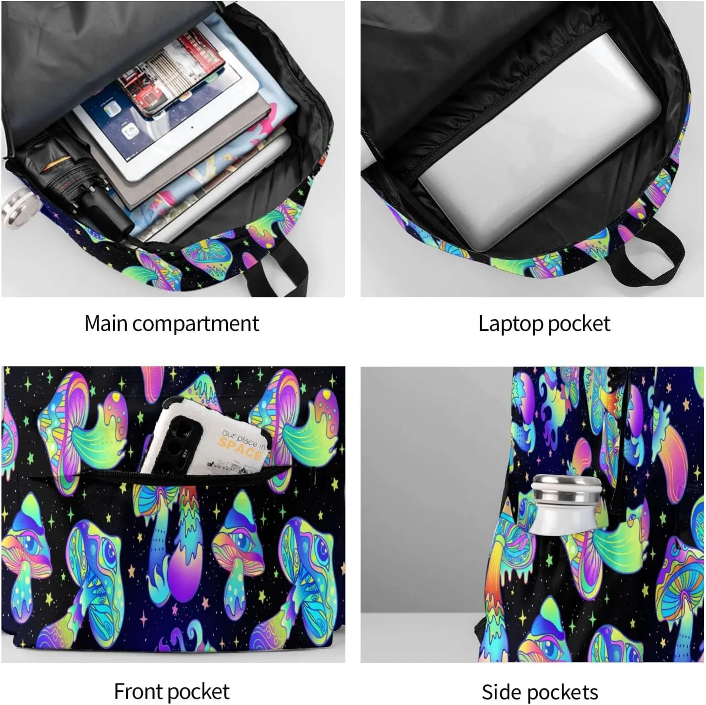 Mushroom Backpack 16 Inches Lightweight Travel Laptop Backpack