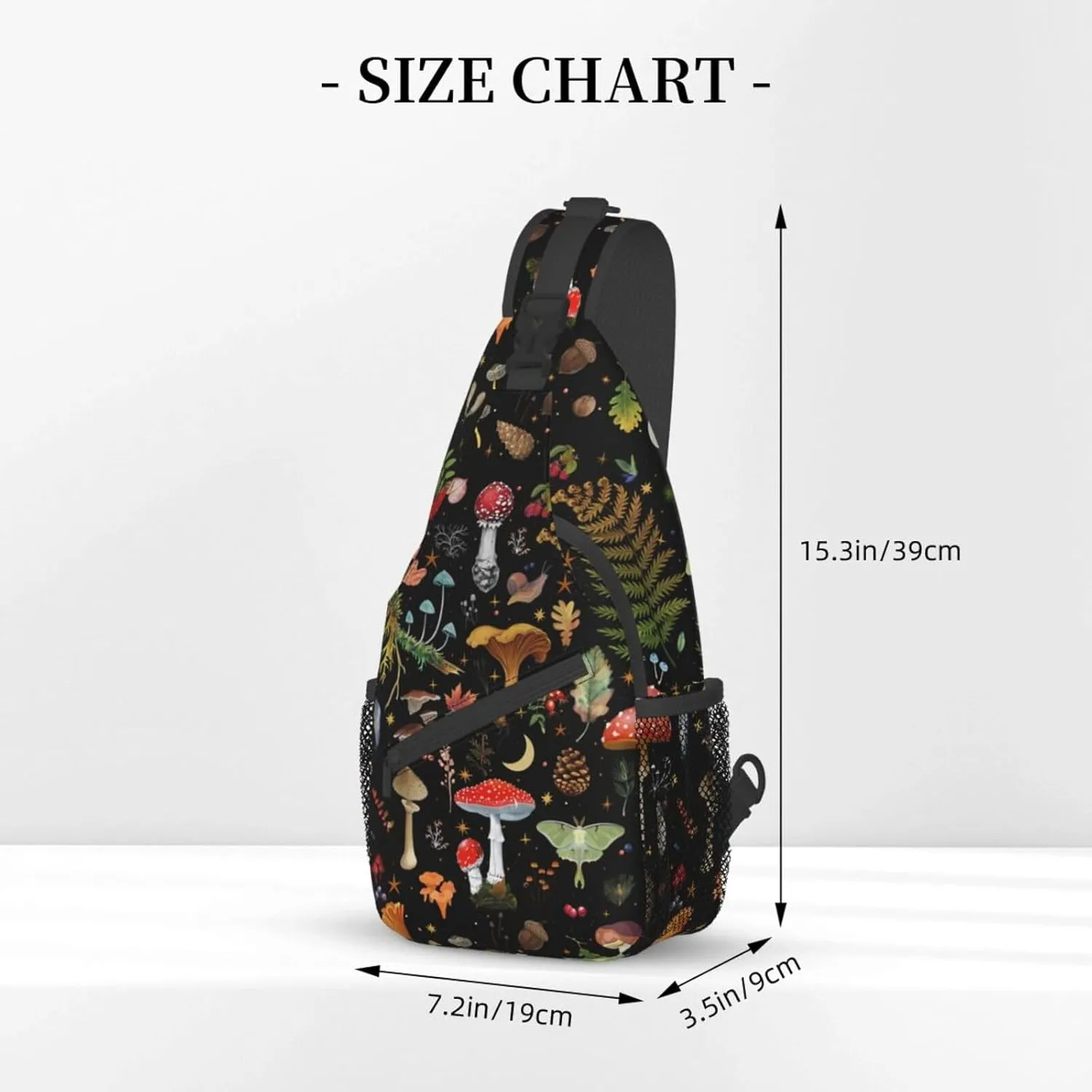 Mushroom Sling Bag Crossbody Travel Hiking Backpack Daypack Mushroom Gifts for Women Men Unisex,Shoulder Chest Bags Cycling Gym