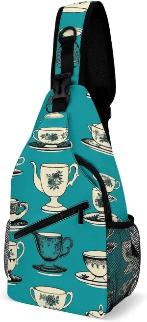Mustard Yellow And Brown Sling Bag Lightweight Crossbody Chest Pack Travel Shoulder Bag with Adjustable Strap