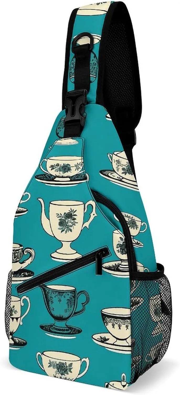 Mustard Yellow And Brown Sling Bag Lightweight Crossbody Chest Pack Travel Shoulder Bag with Adjustable Strap