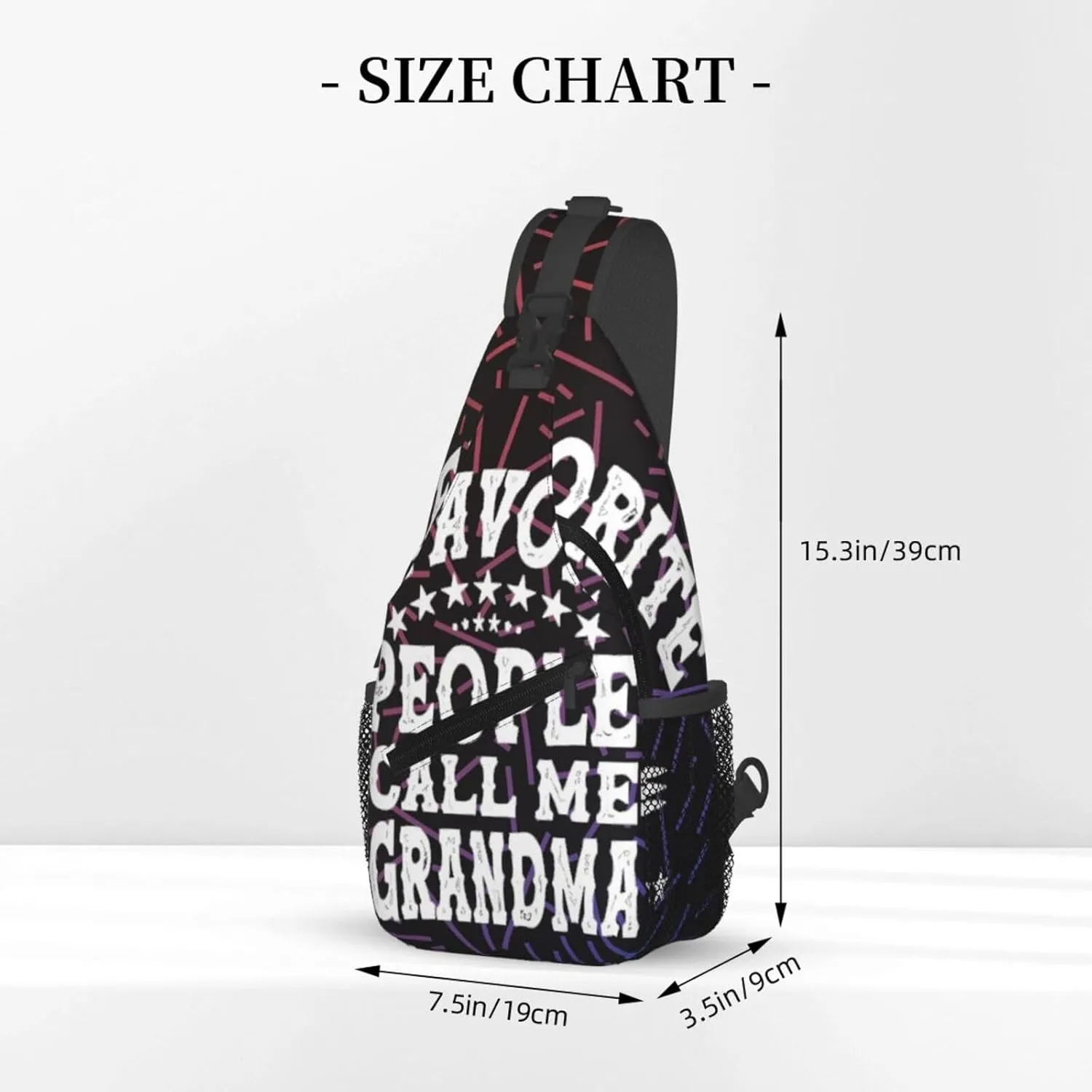 My Favorite People Call Me Grandma Small Crossbody Backpack Sling Bag For Men Women Mini One Shoulder Chest Bags Gym Sport Travel Hiking Daypack