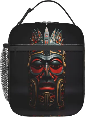 Mysterious Totems Lunch Tote Bag,Food Handbags Case For Women Lunch Box Insulated Lunch Container