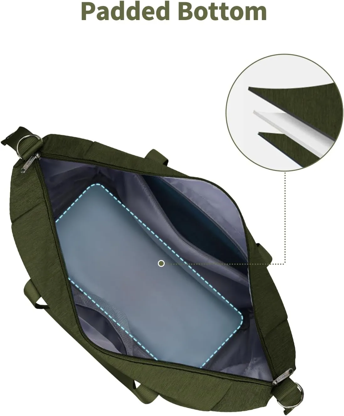 Narwey Carry on luaggage 22x14x9 Airlines Approved Foldable Carry on Bag Travel Duffel Packable Duffle with Wet Pocket Overnight for Women and Men 40L (Army Green)