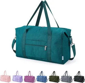 Narwey For Spirit Airlines Personal Item Bag 18x14x8 Foldable Duffle Bag for Travel Packable Duffel Bag for Traveling Carry on Bag for Airplanes Underseat Overnight for Women and Men (Teal)
