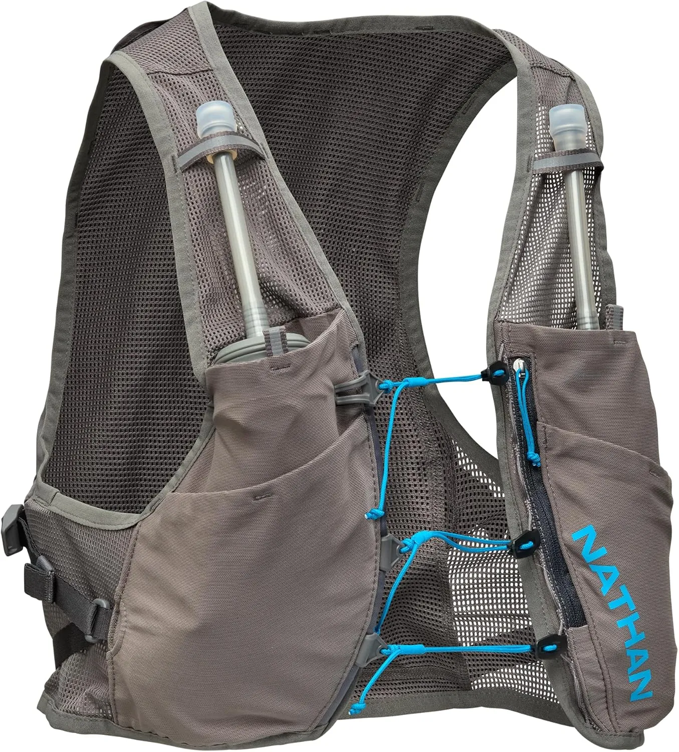 Nathan Hydration Vest - Lightweight, Quick-Fit Fix, Reflective, 4L Storage, Six Pockets, Two 14oz Flasks, Pinnacle Breeze
