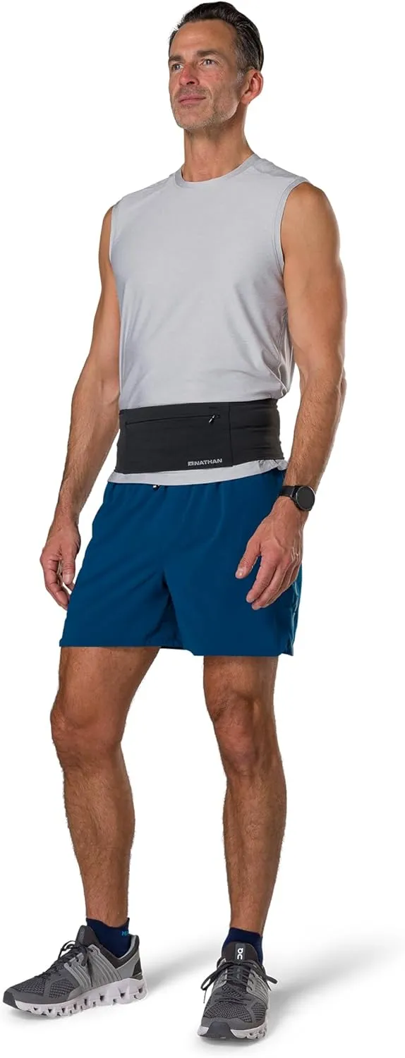 Nathan Zipster Max Running Belt. Bounce Free Waist Pack. Extra Large Zipper Pocket in Front for all Phones. 4 Pockets Total Fanny Pack