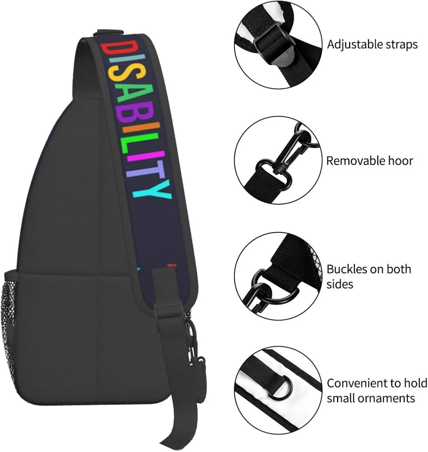 National Disability Employment Awareness Month Crossbody Backpack Dachshunds Dog Chest Bag Lightweight One Strap Backpack Multipurpose Travel Hiking For Men Women