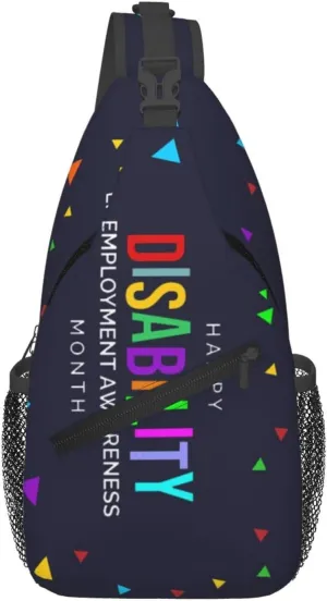 National Disability Employment Awareness Month Crossbody Backpack Dachshunds Dog Chest Bag Lightweight One Strap Backpack Multipurpose Travel Hiking For Men Women