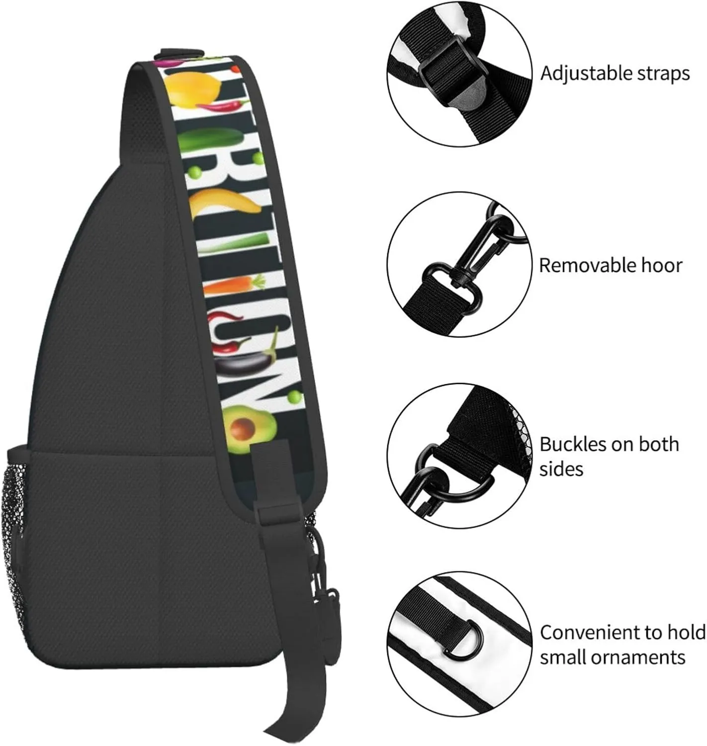 National Nutrition Small Crossbody Backpack Sling Bag For Men Women Mini One Shoulder Chest Bags Gym Sport Travel Hiking Daypack