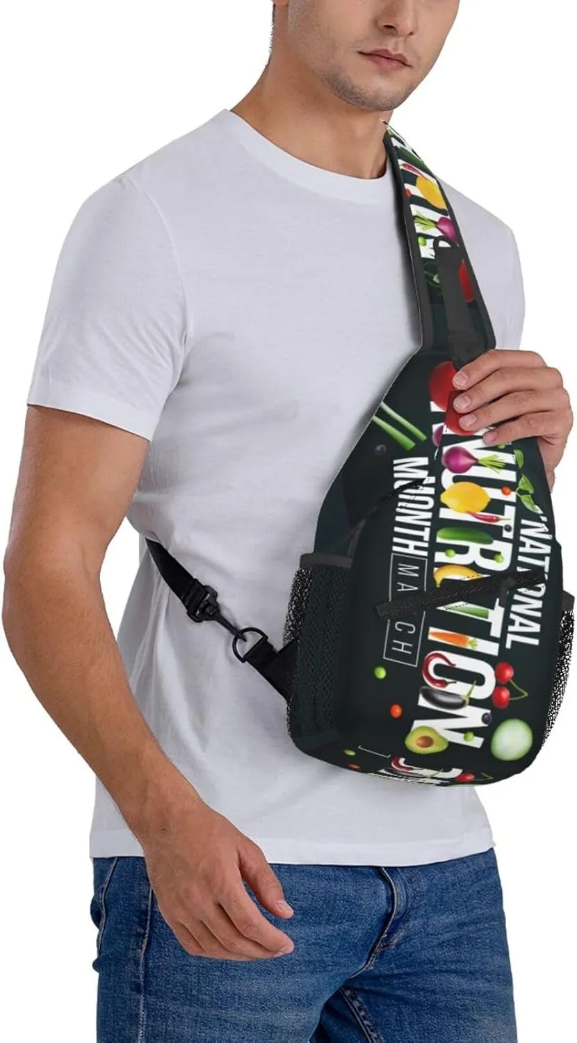 National Nutrition Small Crossbody Backpack Sling Bag For Men Women Mini One Shoulder Chest Bags Gym Sport Travel Hiking Daypack